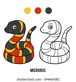 Coloring book for children, Micrurus