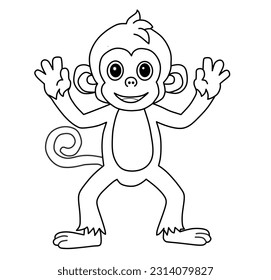 Coloring book for children, Monkey