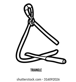 Coloring book  for children: musical instruments (triangle)
