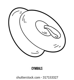 Coloring book for children: musical instruments (cymbals)