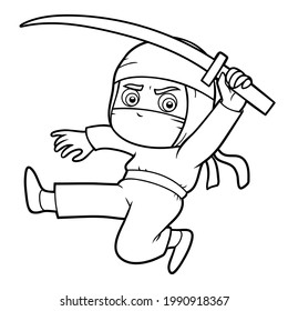 Farbbuch für Kinder, Ninja
