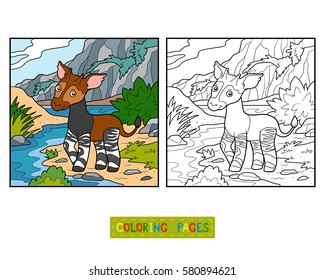 Coloring book for children, Okapi