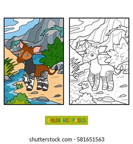 Coloring book for children, Okapi