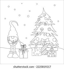 coloring book for children on the theme of New Year and Christmas