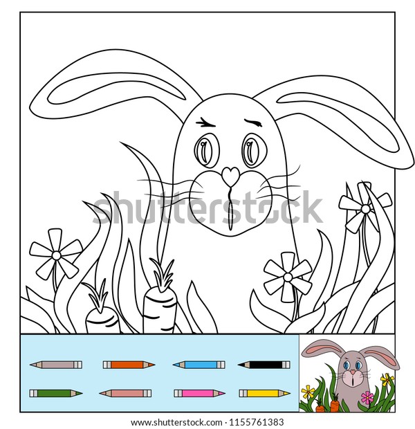 Coloring Book Children Coloring Pages Hare Stock Vector (Royalty Free ...