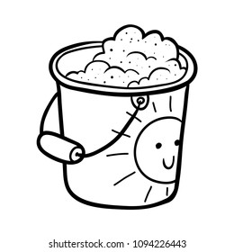 Coloring book for children, Pail with sand