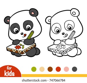 Coloring book for children, Panda