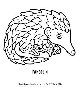 Coloring book for children, Pangolin