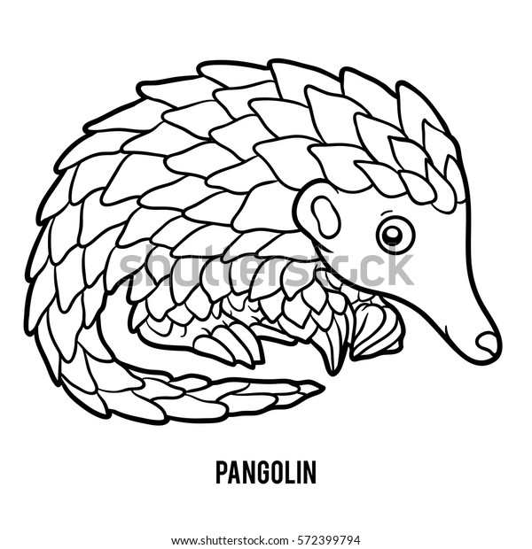 Download Coloring Book Children Pangolin Stock Vector (Royalty Free) 572399794