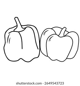 Coloring book for children. Paprika vector illustration.