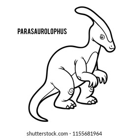 Coloring book for children, Parasaurolophus