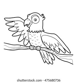 Coloring book for children, Parrot