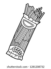 Coloring book for children, Pasta Spaghetti  package