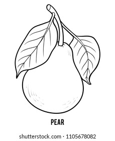 Coloring book for children, Pear