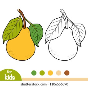 Coloring book for children, Pear tree branch