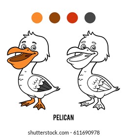 Coloring book for children, Pelican