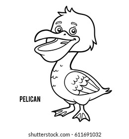 Coloring book for children, Pelican