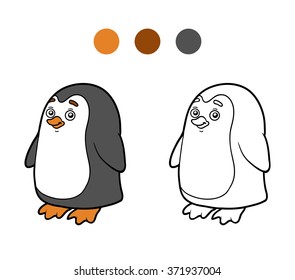 Coloring book for children (penguin)