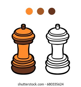 Coloring book for children, Pepper mill