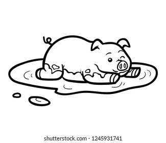 Coloring book for children, Pig