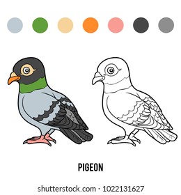 Coloring book for children, Pigeon