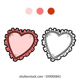 Coloring book for children, Pillow heart