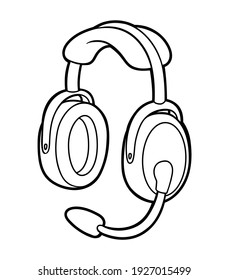 Coloring book for children, Pilots headphones