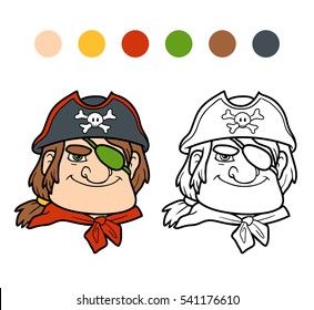 Coloring book for children, Pirate