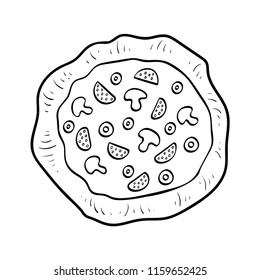 Coloring book for children, Pizza