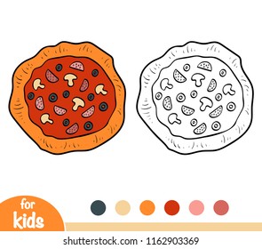 Coloring book for children, Pizza
