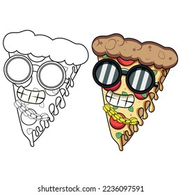 Coloring book for children.  Pizza