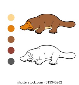 Coloring book for children: platypus