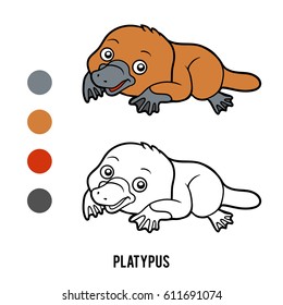 Coloring book for children, Platypus