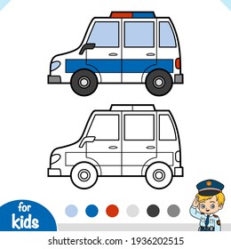 Coloring book for children, Police car