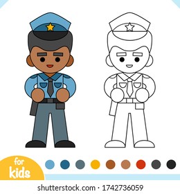 Coloring book for children, Police officer