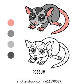 Coloring book for children, Possum