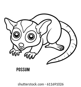 Coloring book for children, Possum