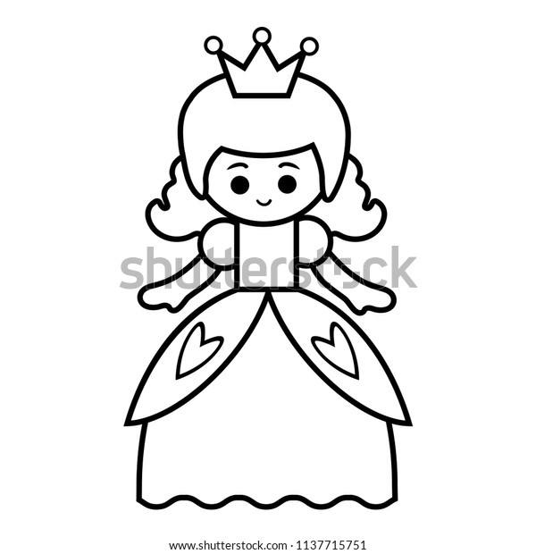 Coloring Book Children Princess Stock Vector Royalty Free 1137715751