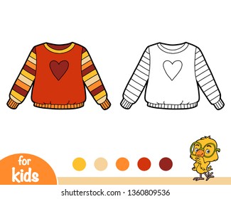 Coloring book for children, Pullover with a heart