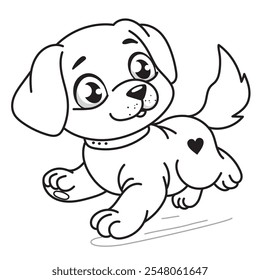 coloring book for children, puppy coloring book, color the dog