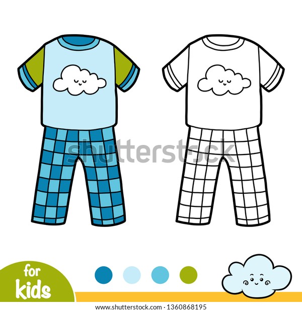 Coloring Book Children Pyjamas Cute Cloud Stock Vector (Royalty Free ...