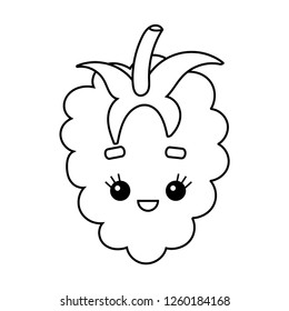 Coloring book for children, Raspberry with a cute face