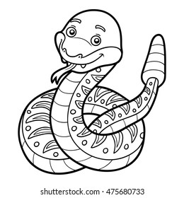 Coloring book for children, Rattlesnake