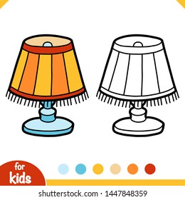 Coloring book for children, Reading lamp with lampshade
