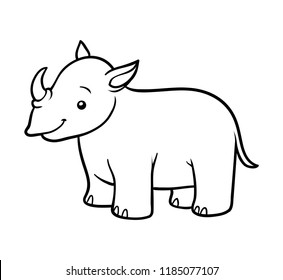 Coloring book for children, Rhino