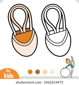 Coloring book for children, Rhythmic gymnastic half toe shoes