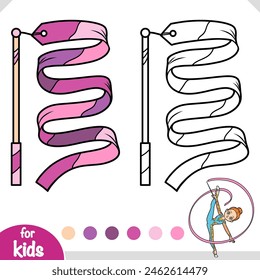 Coloring book for children, Rhythmic gymnastic ribbon