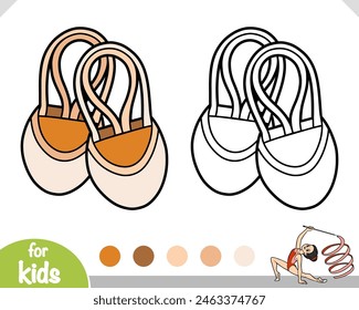 Coloring book for children, Rhythmic gymnastic half toe shoes