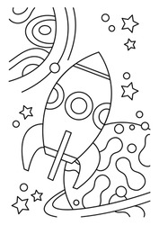 Coloring pages with space, rockets | Stock Photo and Image Collection ...