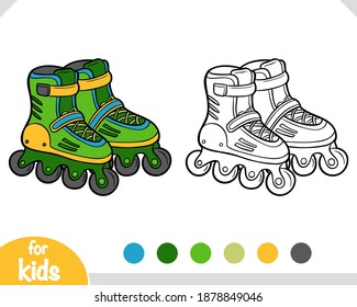 Coloring book for children, Roller skates